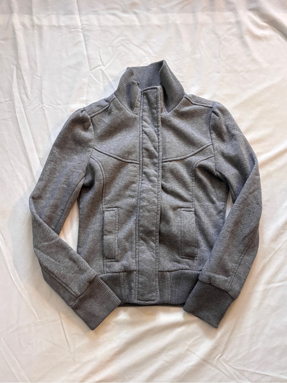 Seductions Women’s Gray Zip Button Front Jacket y2k 2000’s
